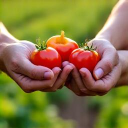 Hands exchanging fresh produce, symbolizing local sourcing