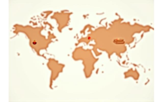 World map highlighting key spice regions like India, Madagascar, and Vietnam, with icons representing different spices.