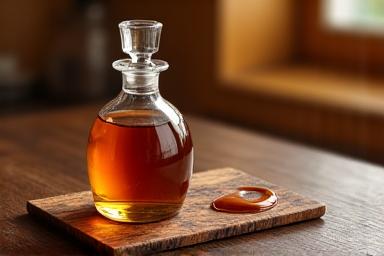 Bottle of glossy smoky maple glaze.