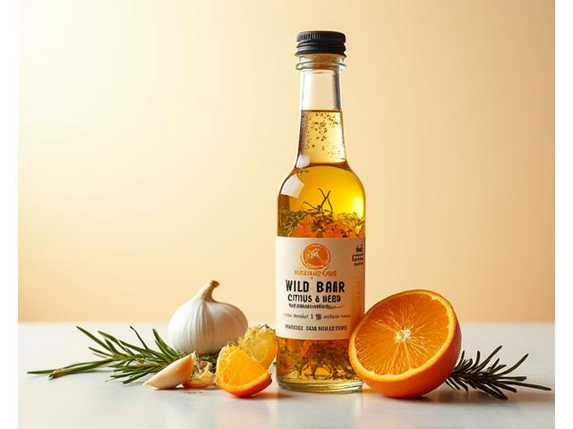 Bottle of zesty Wild Boar Marinade.